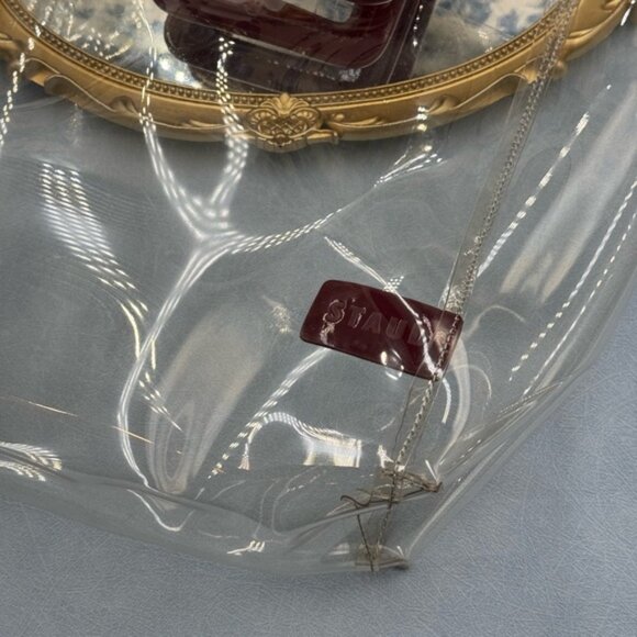 🆕 STAUD 🧿 NWOT Shirley Transparent Bag, Burgundy/Transparent *MISSING POUCH* - Picture 8 of 10